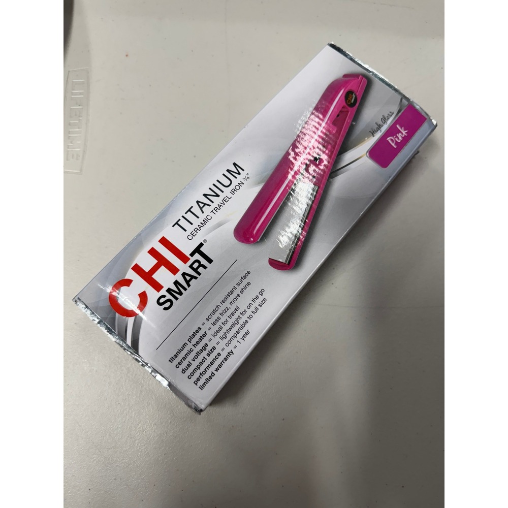 CHI Smart Titanium Ceramic Travel Iron 3/4 Inch High  Pink CS1183 Dual Voltage